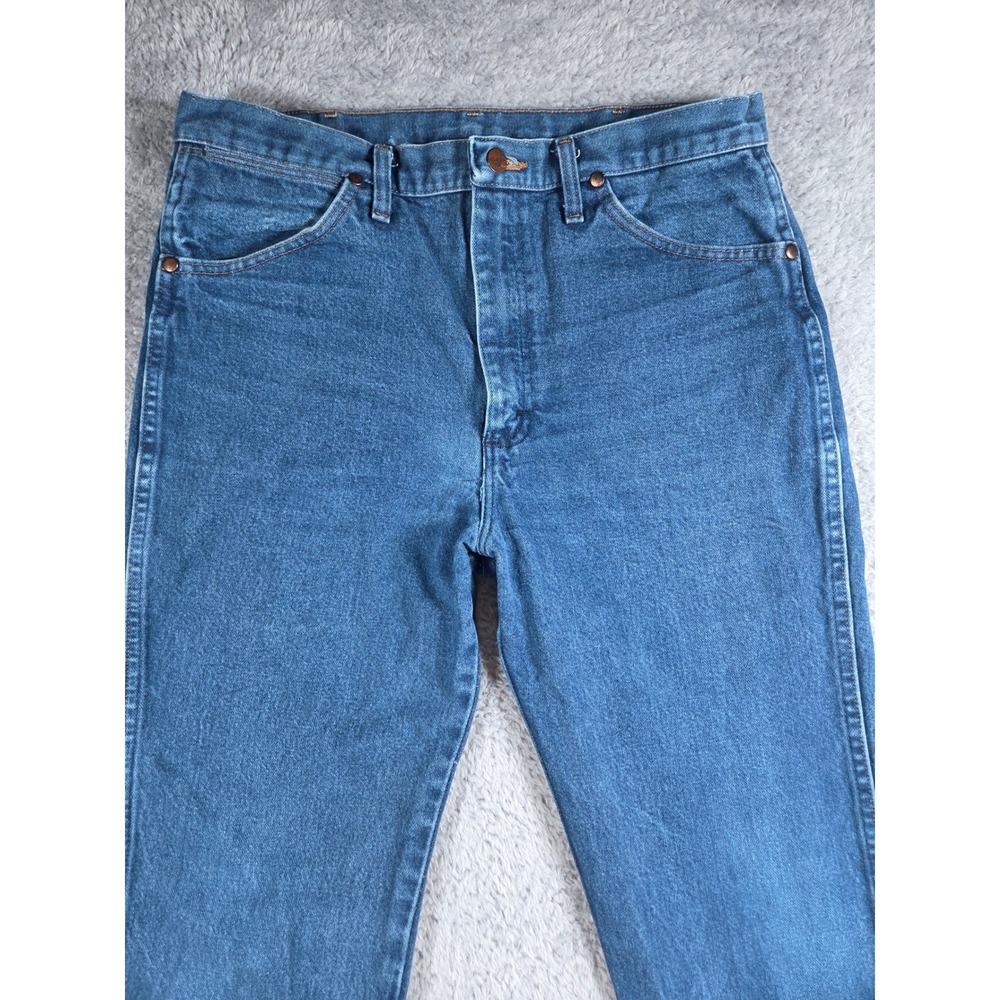 Wrangler Cowboy Cut Jeans 32x32 Blue Mens Slim Fit Straight Leg 936DEN Denim - Picture 1 of 9